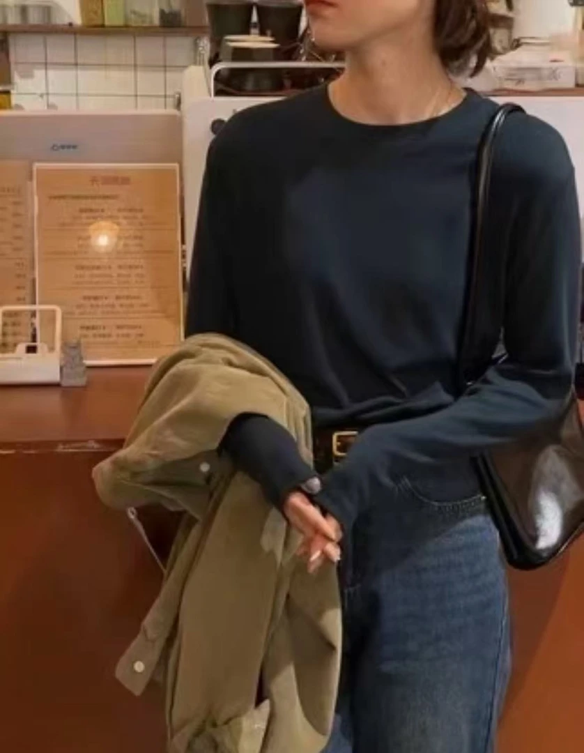 1675#时尚圆领百搭长袖上衣【直播间为准】A6-1