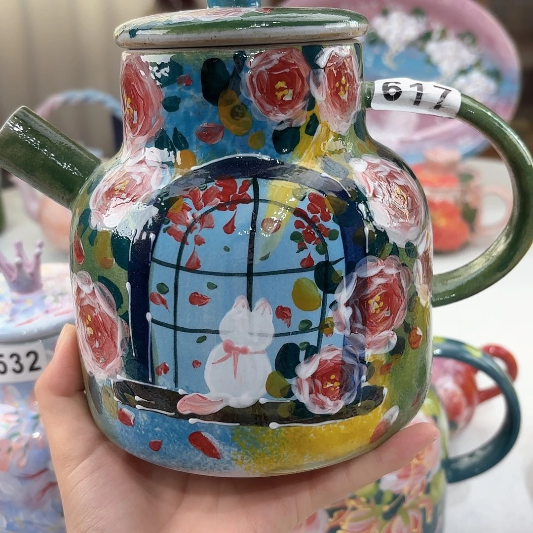 棠***微景德镇手绘高温釉下彩陶瓷茶具