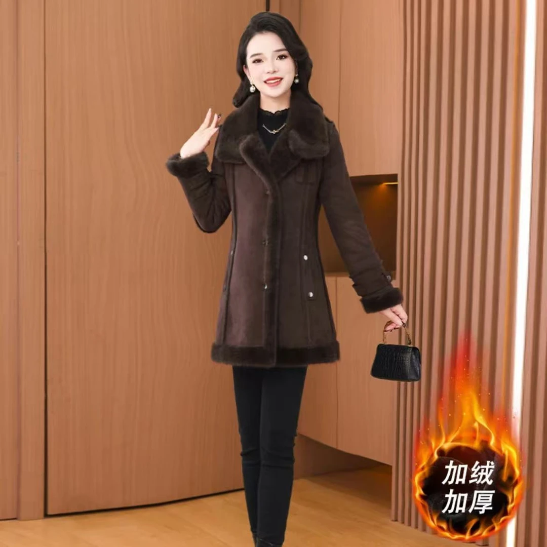 【外套】秋冬新款优雅减龄显瘦百搭时尚加厚大衣外套