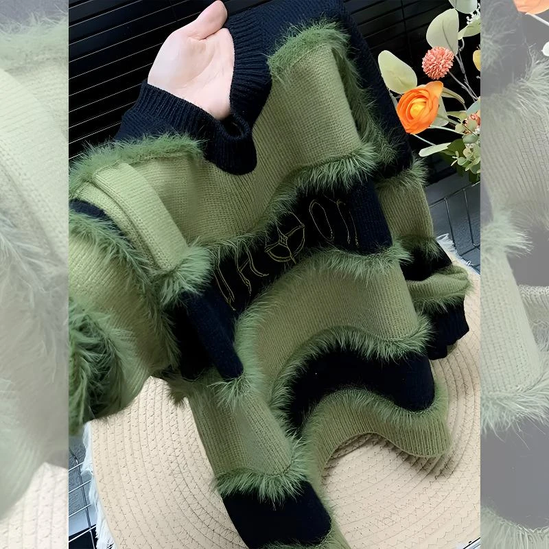 流苏条纹短款毛衣女早秋季2025新款爆款宽松慵懒风软糯针织衫上衣