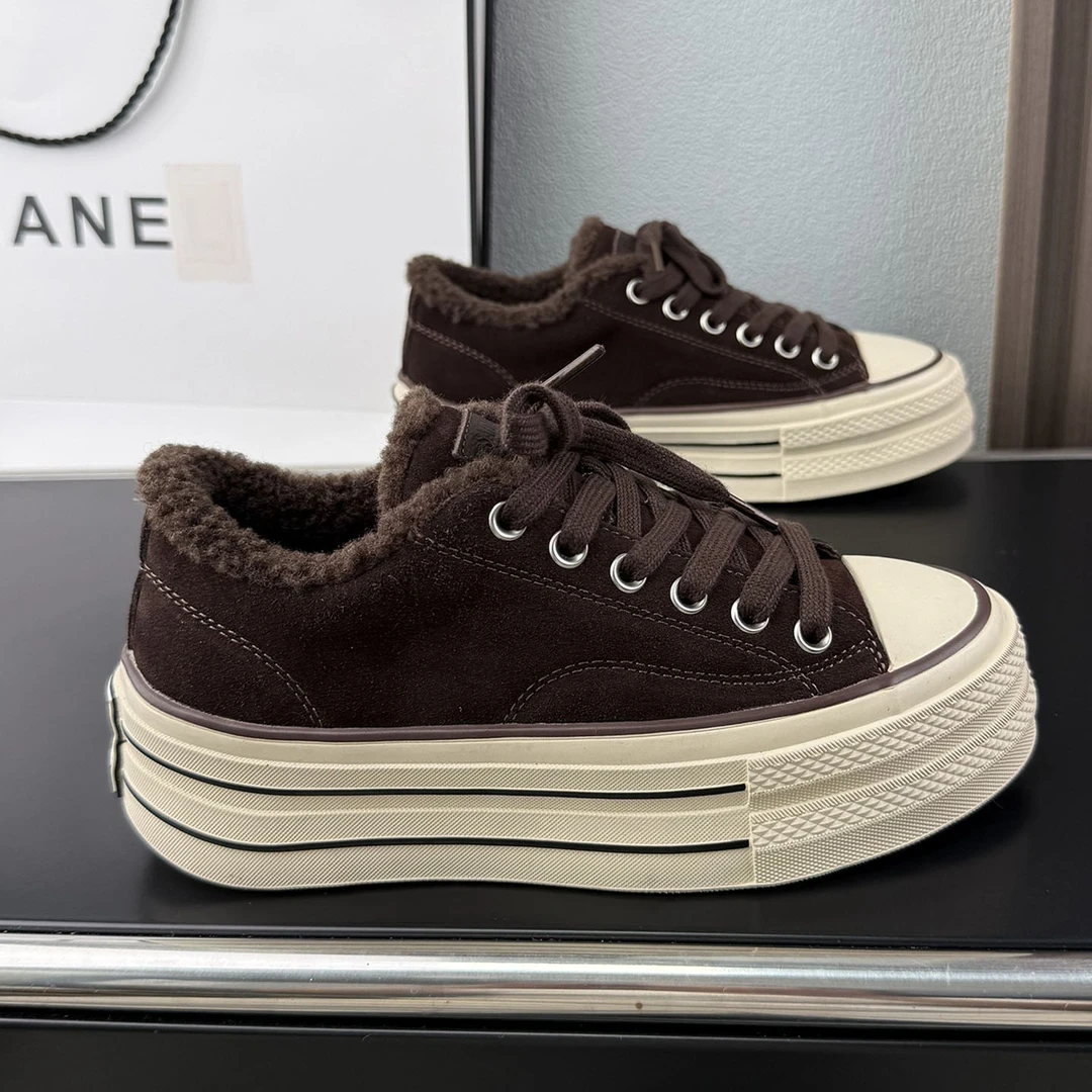 加绒厚底百搭休闲板鞋女2025新款女款冬款爆款轻便防滑软底不累脚