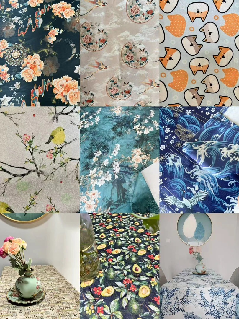 新中式钢琴布、沙发布、家用桌布、茶几布可机洗水洗