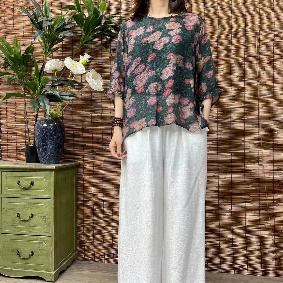 1591新款夏季宽松显瘦优雅气质T恤小衫QZ