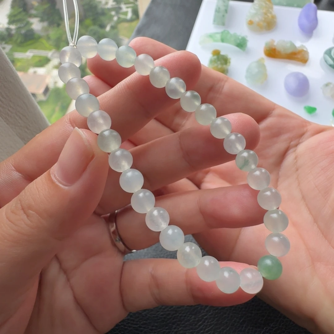 定制翡翠未镶嵌冰种翡翠手链