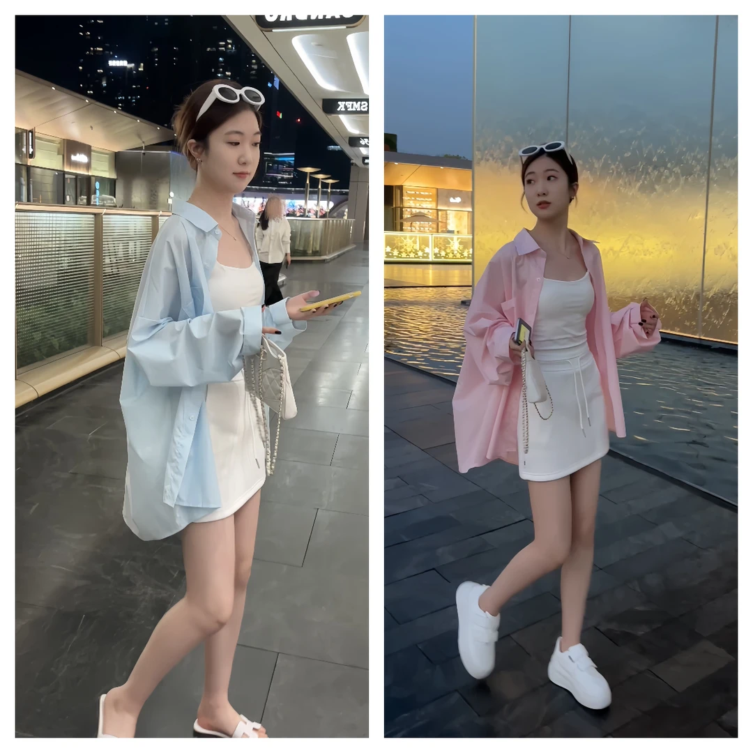 （原版）中女款减龄宽松大版外套衬衫夏慵懒加宽加大女装