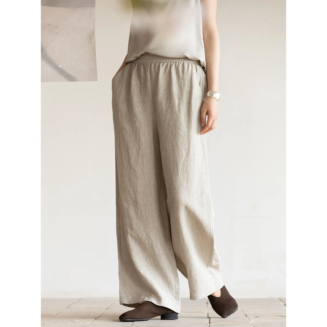 【纯汉麻】牧衣游原创 炒色汉麻裤子舒爽禅意质朴宽松休闲裤 十里桂