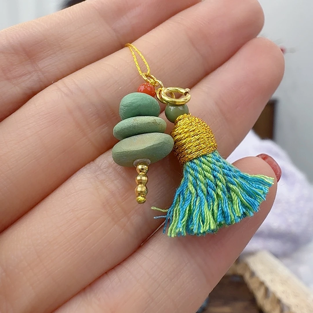 绿松石18K金镶嵌珠宝奇石