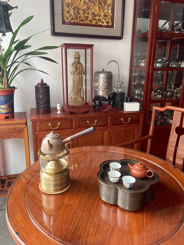 老锡盘 梅花锡茶盘 尺寸24 X9cm纯手工 精工包铜边