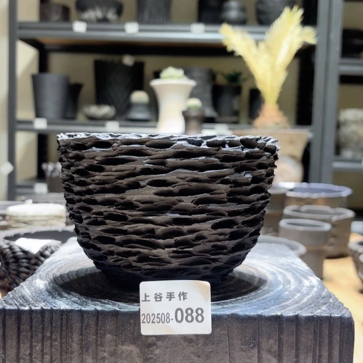 黑陶内口12高10块根盆