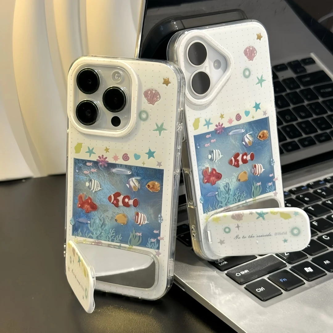 咕噜咕噜小金鱼支架适用苹果16promax手机壳15华为vivo小米14oppo