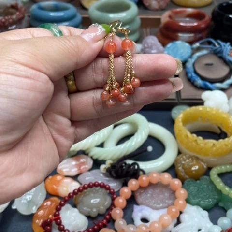 合金石英质玉（黄龙玉）手链
