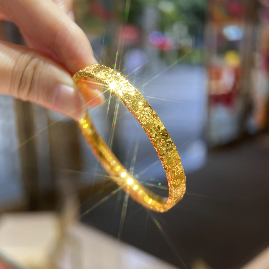 足银手镯 樱花碎冰冰手镯轻奢百搭爆闪