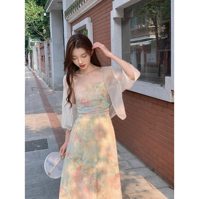 新中式短款外搭冰丝防晒衣女夏季2025新款配吊带裙开衫披肩薄外套