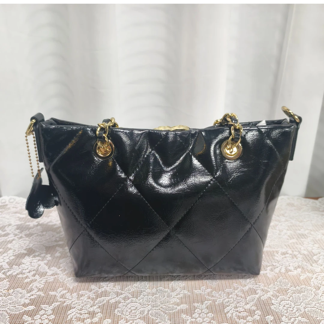 DL465气质轻奢时尚百搭女士经典单肩包#黑色