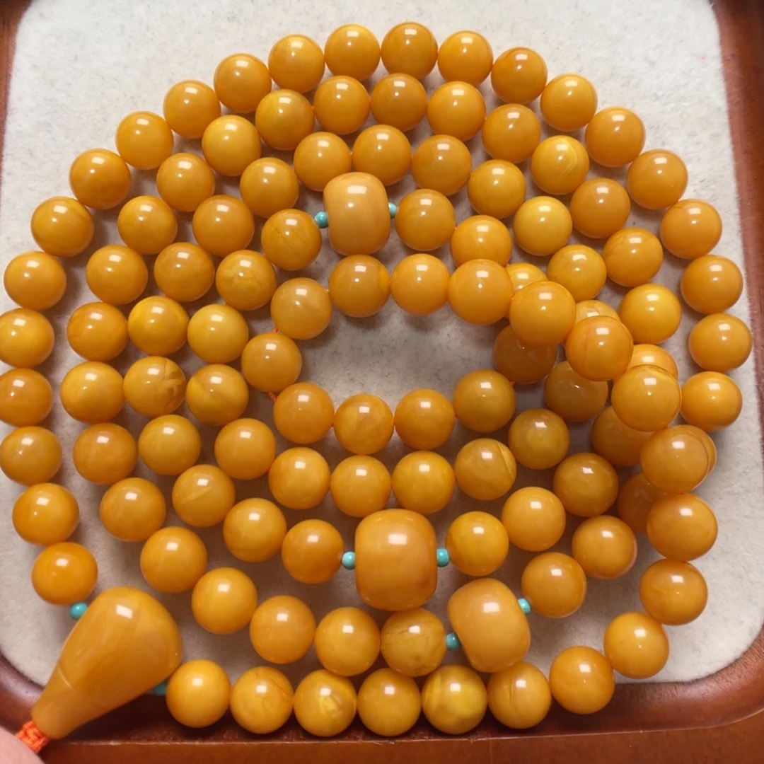 蜜蜡未镶嵌项链108