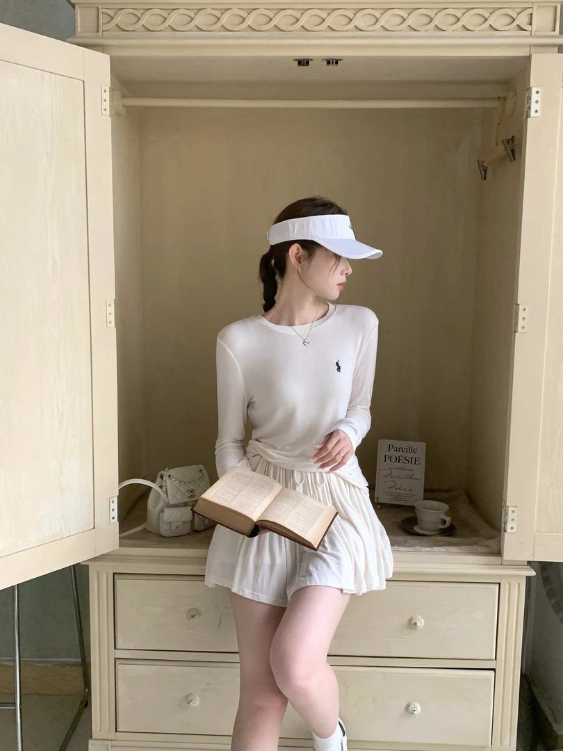 EIA一尧【网球少女】慵懒松弛气质上衣+短裙裤女显瘦日常运动套装夏