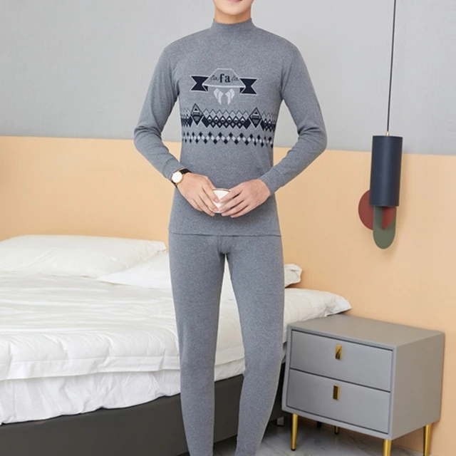 高中大学生秋衣秋裤套装打底棉毛衫青年男士中领棉保暖内衣薄款