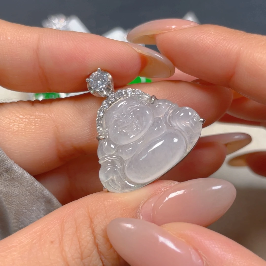 颈饰银S925镶嵌翡翠