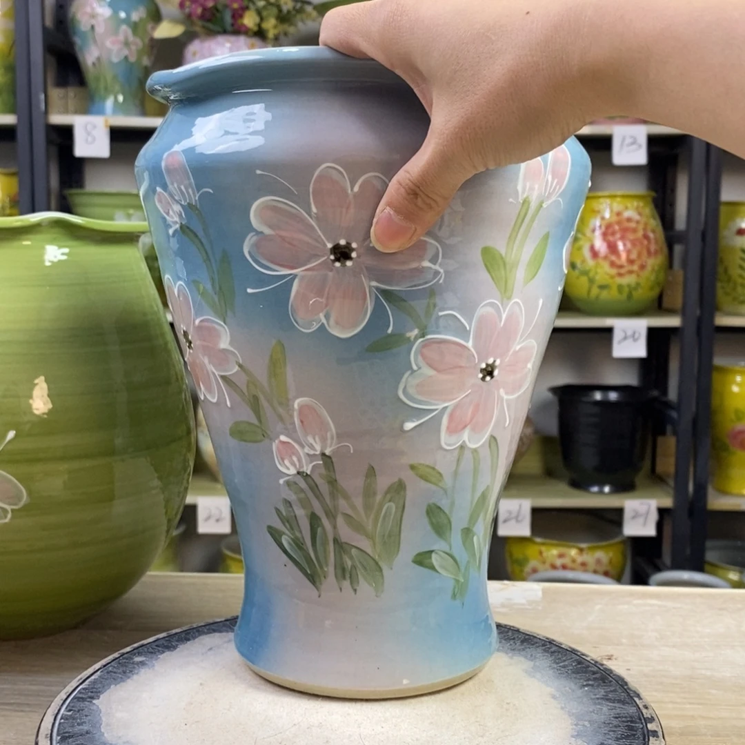 景德镇手工手绘陶瓷花盆