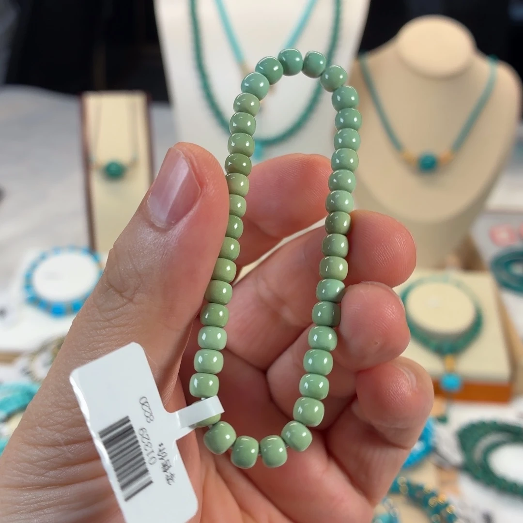 绿松石未镶嵌5mm菜籽老型手串msz535w
