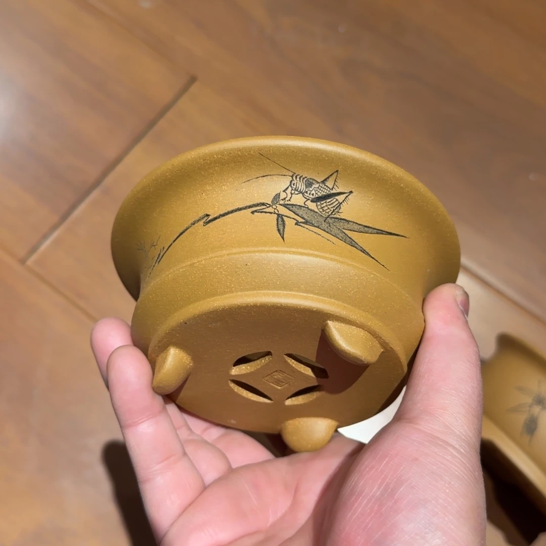 紫砂花盆原矿紫泥