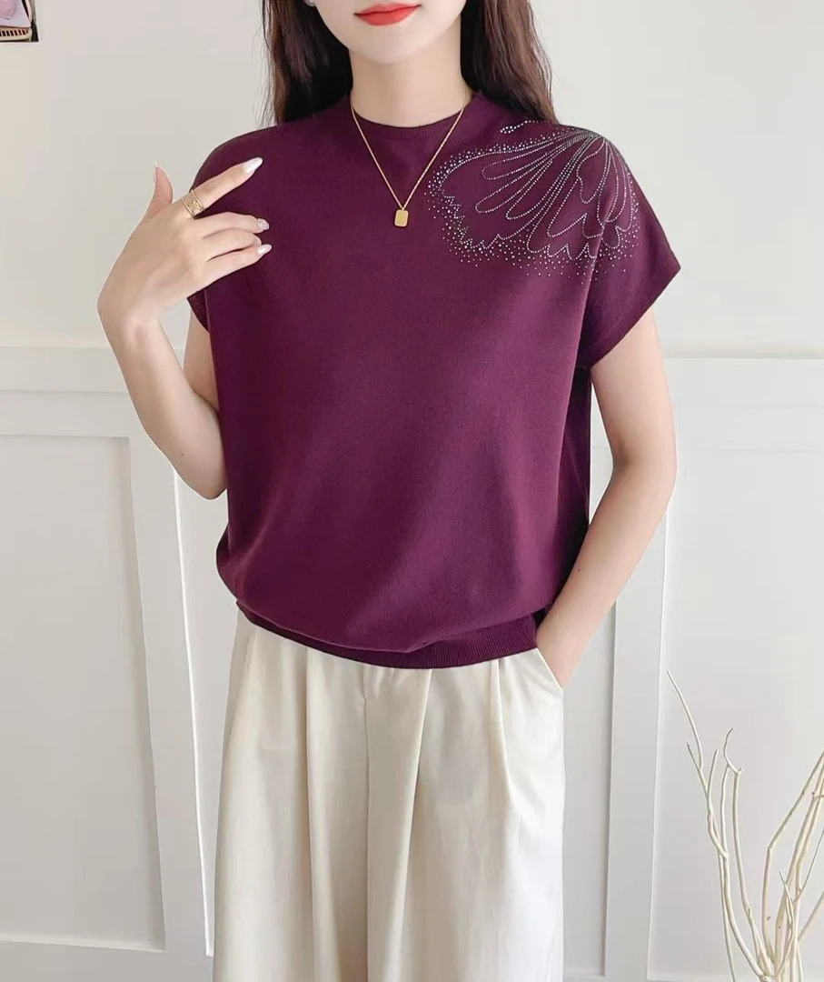 女款蝴蝶钻针织衫297-25205款