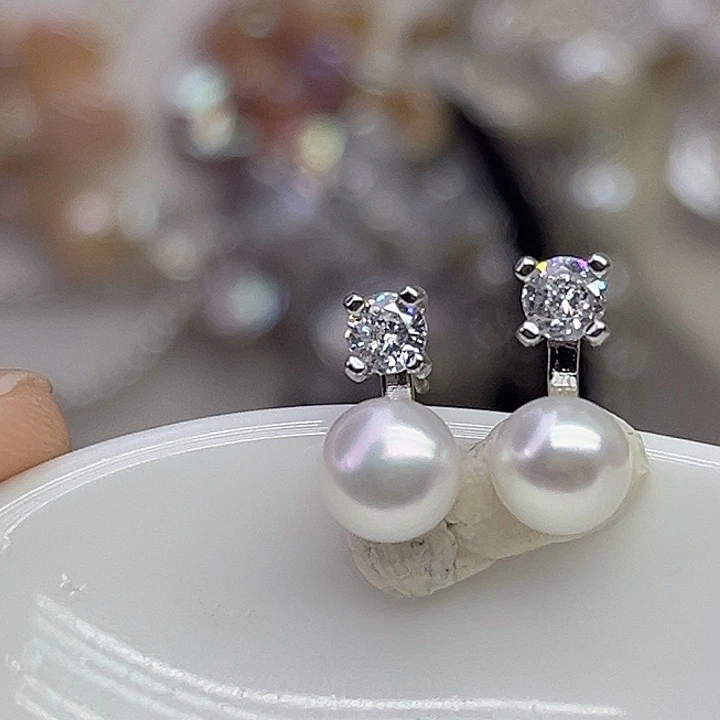 淡水珍珠耳饰钛钢