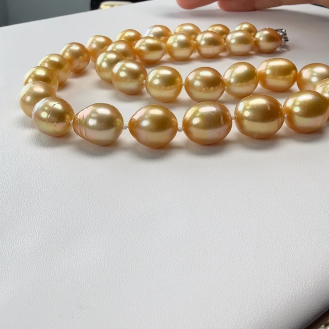 …***酱银S925镶嵌海水珍珠颈饰