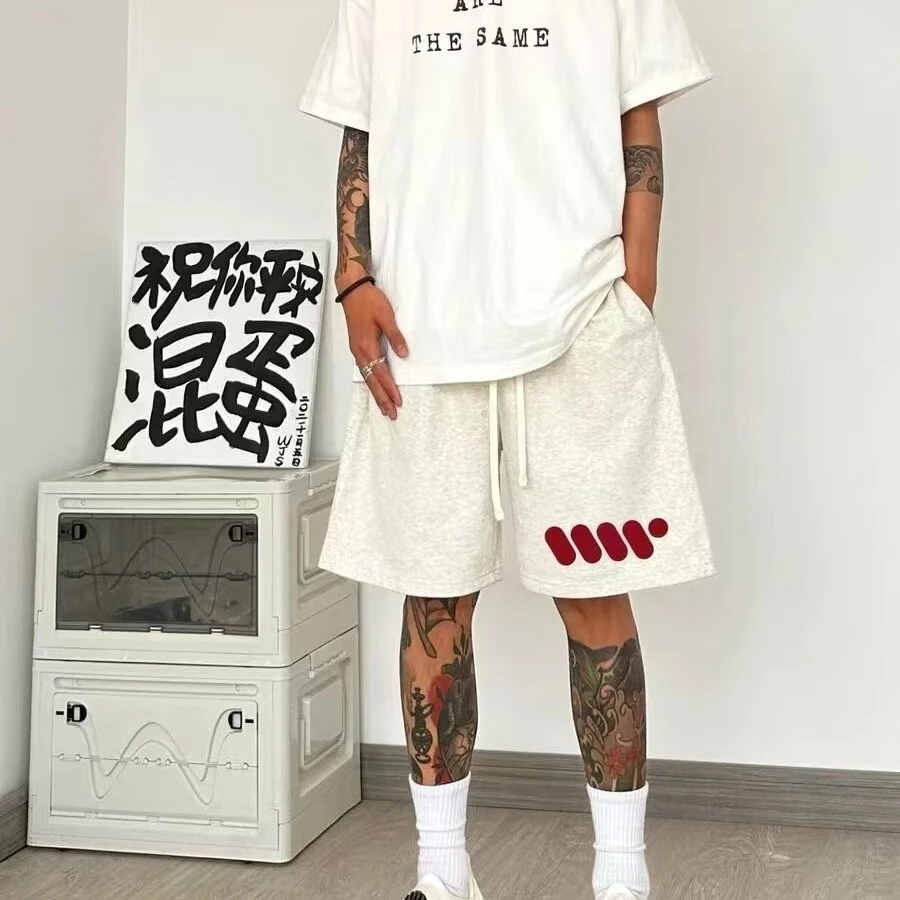 潮牌美式嘻哈休闲短裤男夏季新款美式高街宽松休闲五分裤男装爆款