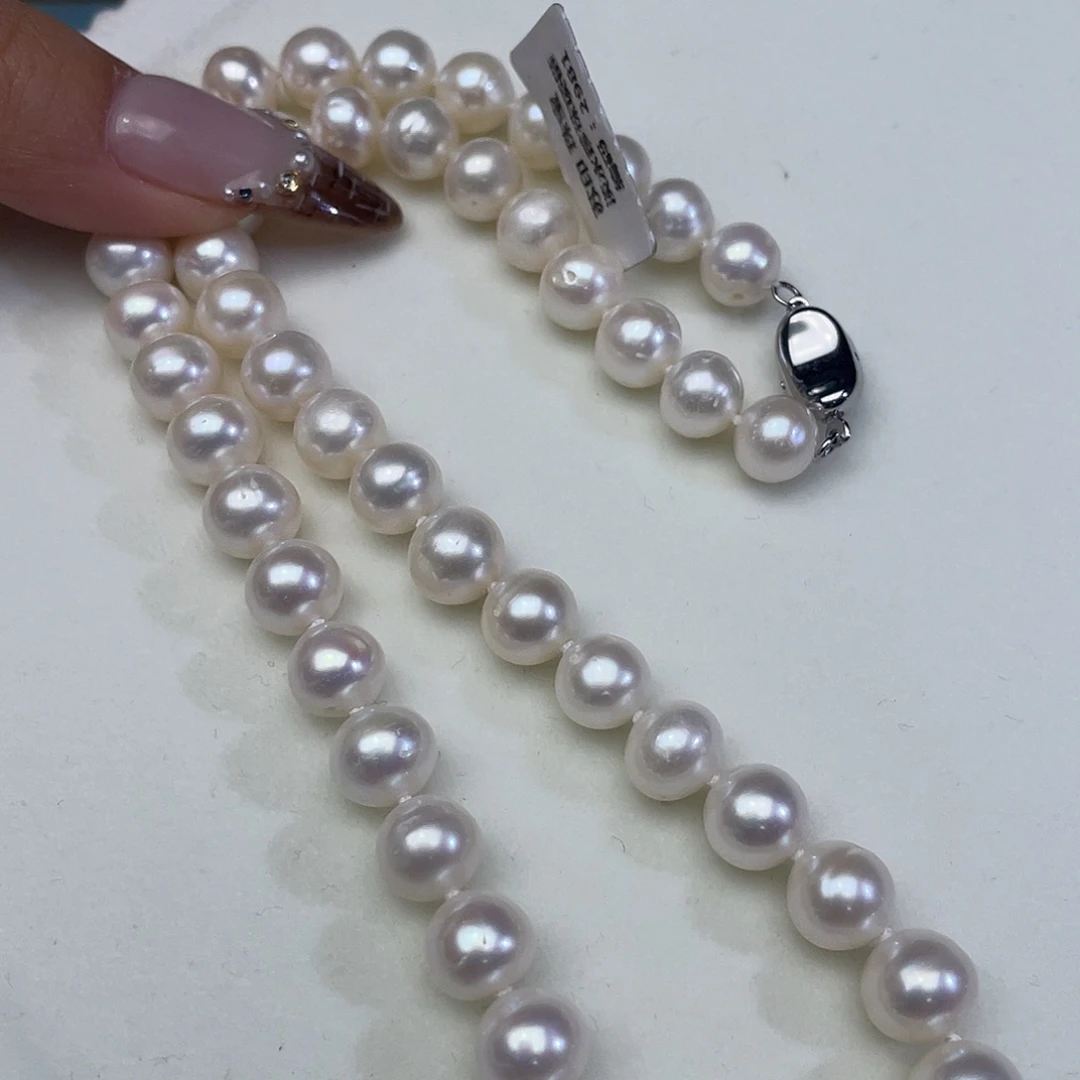 颈饰淡水珍珠未镶嵌卡9-10极光白炫彩