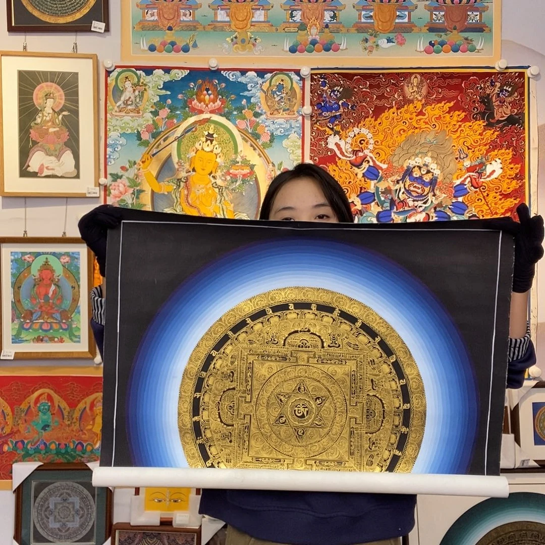 装裱画纯手绘唐卡70厘米左右坛城