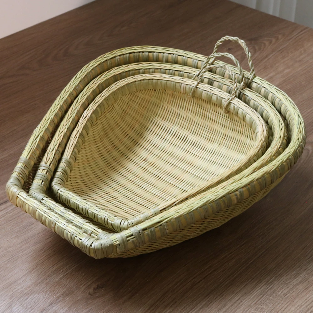 精品竹编簸箕竹制品淘米箩竹筲箕沥水洗菜馒头筐竹篮子厨房好物