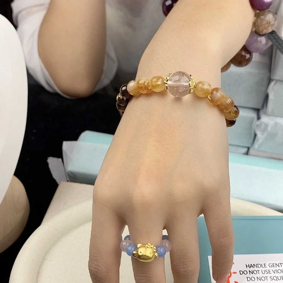 银S925镀金镶嵌手链水晶