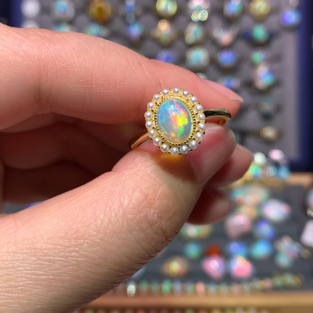 银S925镶嵌欧泊戒指款式