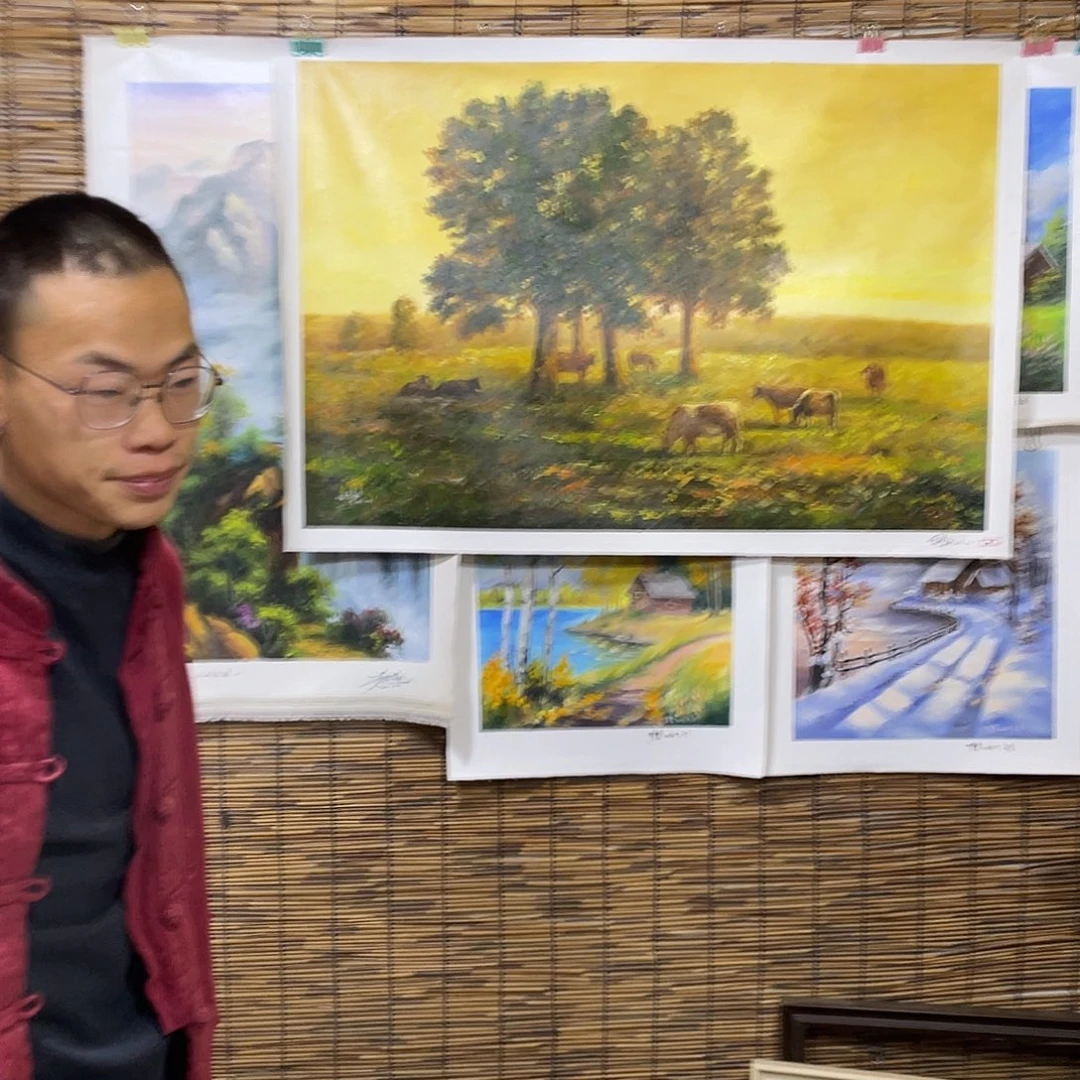 油画恭喜竞拍成功薇爽