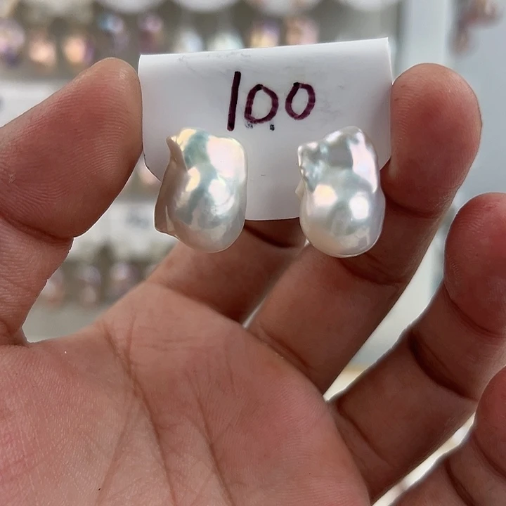 银S925镶嵌淡水珍珠耳饰