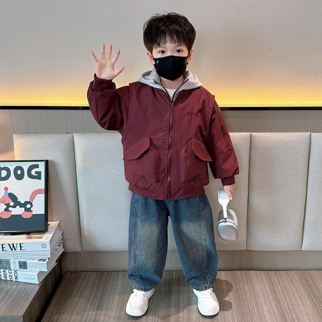 儿童装男童夹棉外套秋冬款2025新款男孩冬装冬季加厚中小童衣服潮