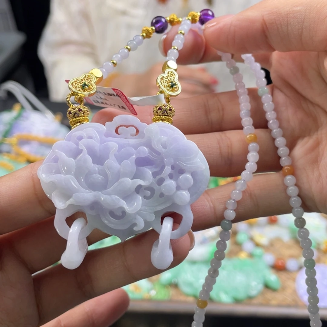 颈饰未镶嵌翡翠代编织