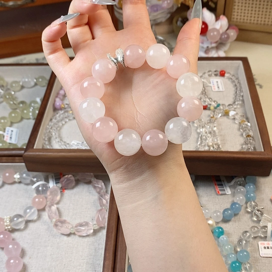 水晶手链未镶嵌粉白