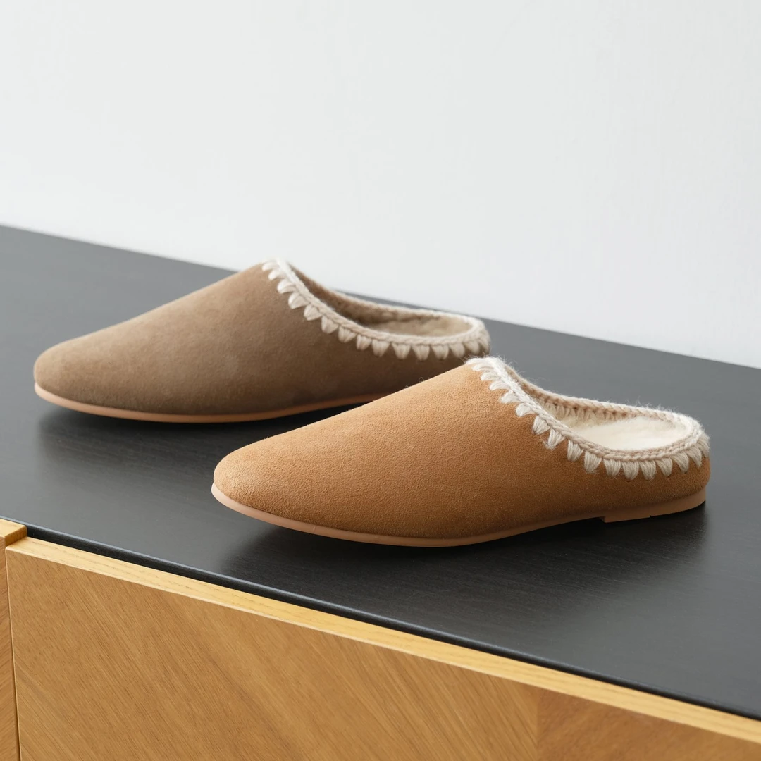 时尚休闲极简包头保暖毛毛穆勒拖女士软底舒适百搭简约DC-106