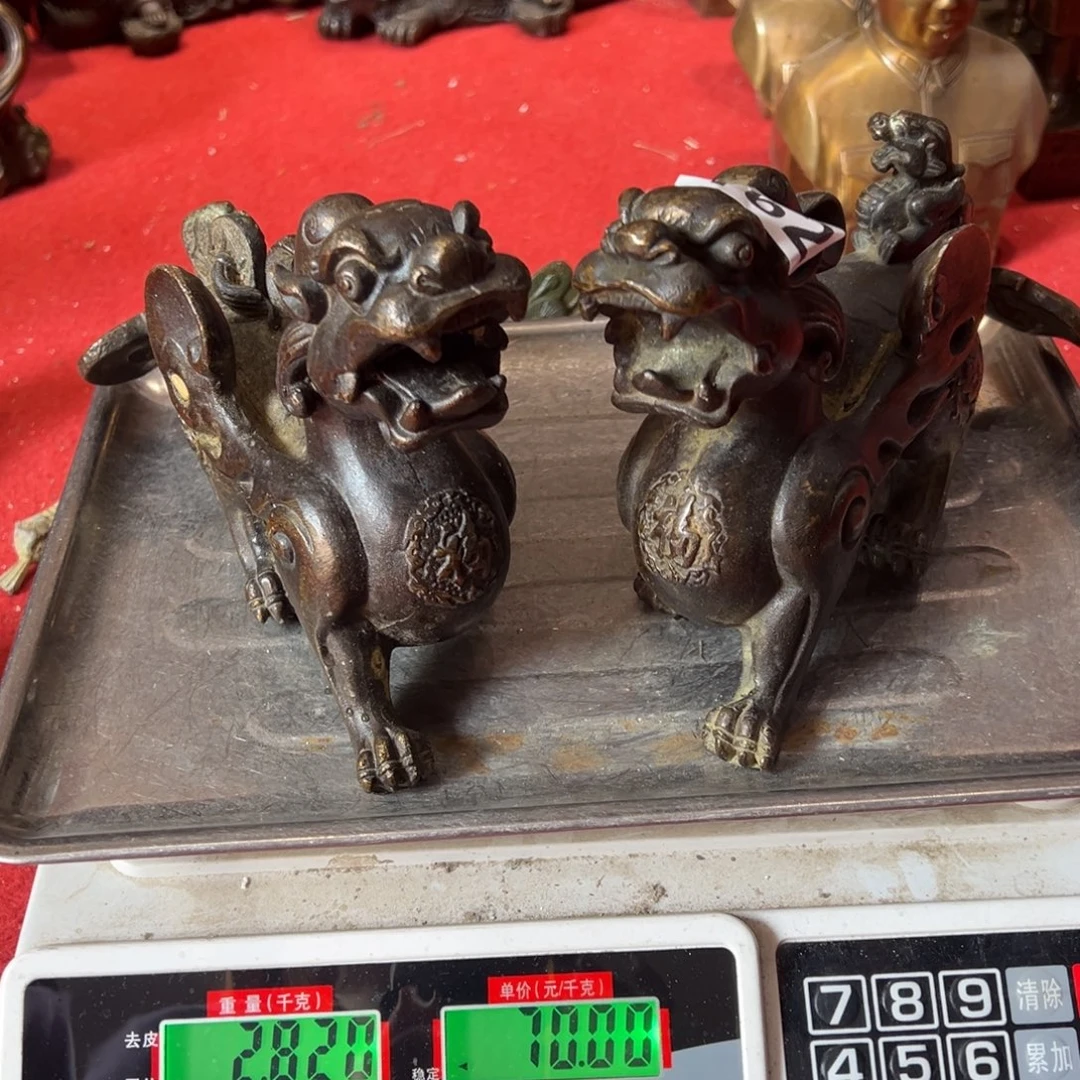 黄铜摆件，文房摆件