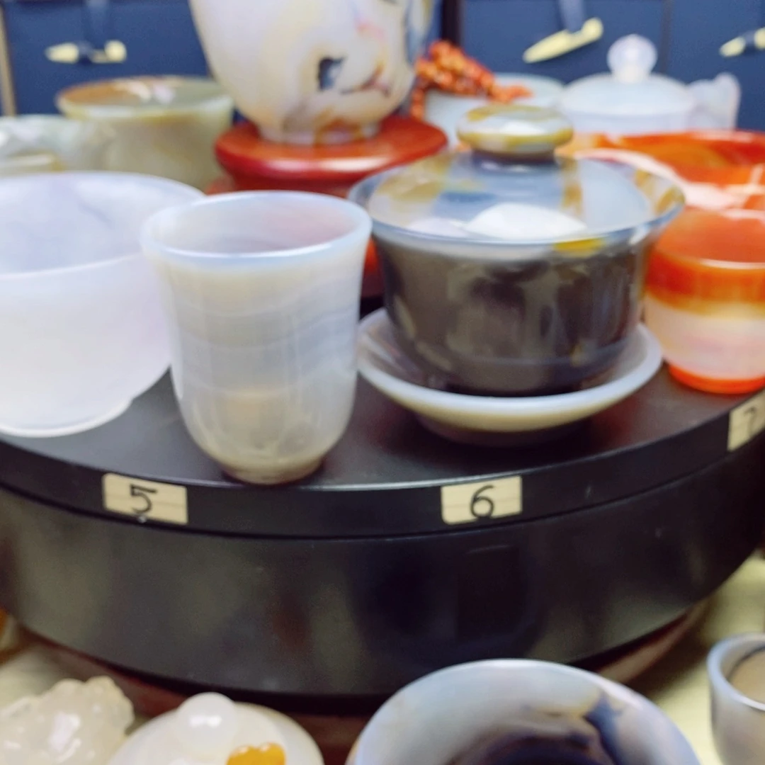 未镶嵌茶具玛瑙/玉髓蓝*