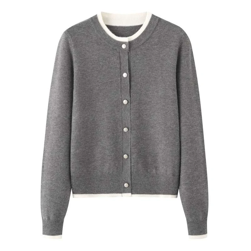 MM3011麦系列百搭圆领显瘦灰色针织衫