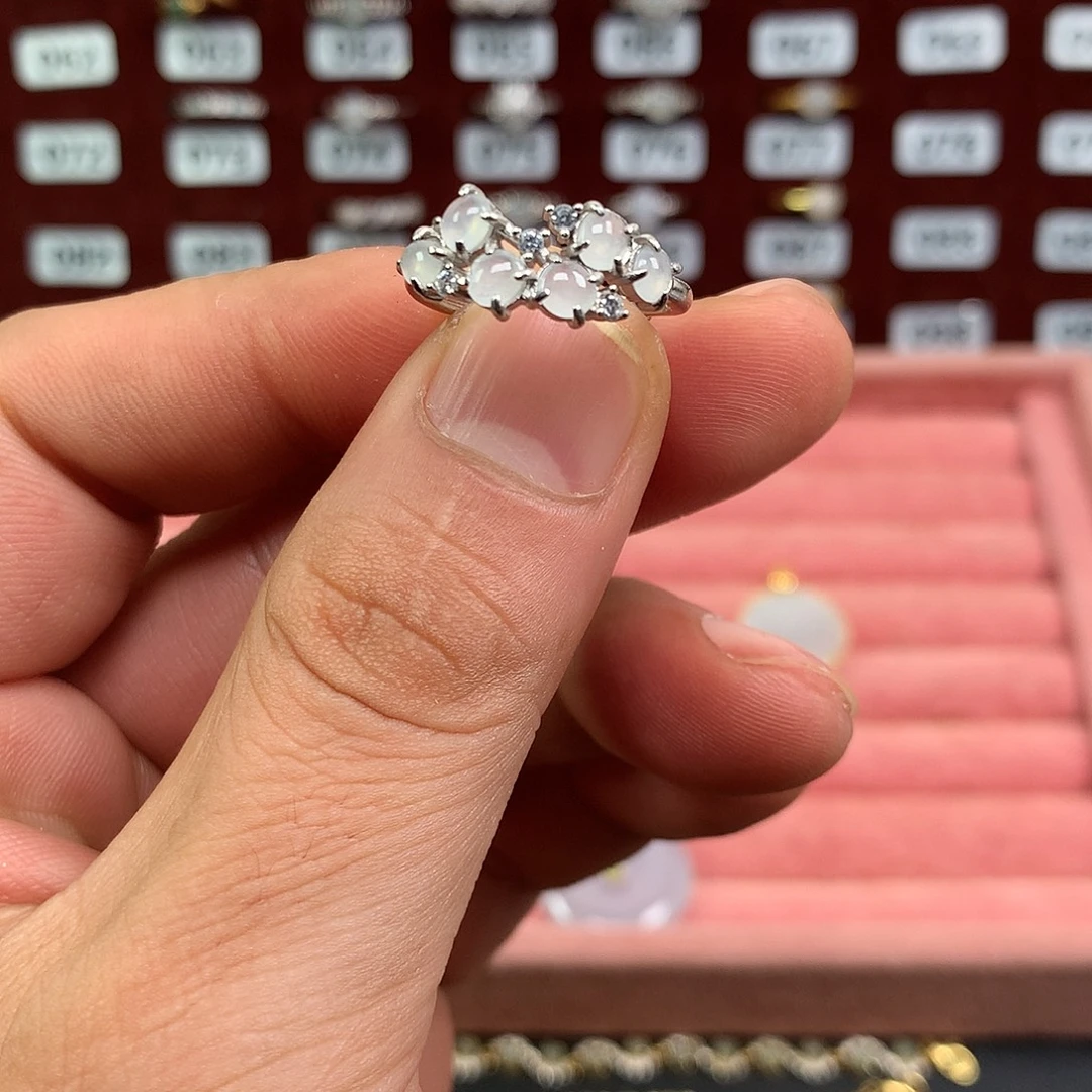 么****翡翠银S925镶嵌戒指829