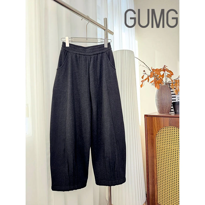 【女装优选】GUMG-高腰深灰毛呢灯笼裤GM20557