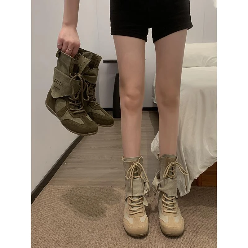 【澳门专柜正品】贾不假马丁靴女款2025新款夏季靴子短靴西部牛仔靴