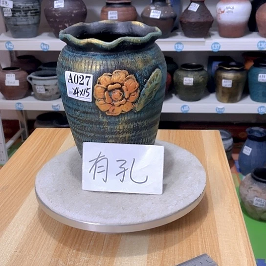 红陶手工制作工艺花盆