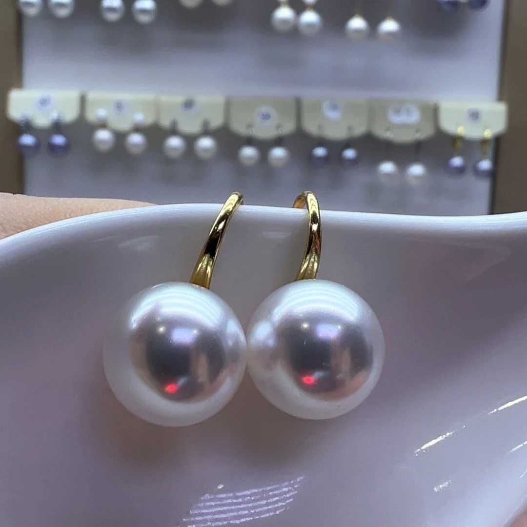 银S925镶嵌淡水珍珠耳饰