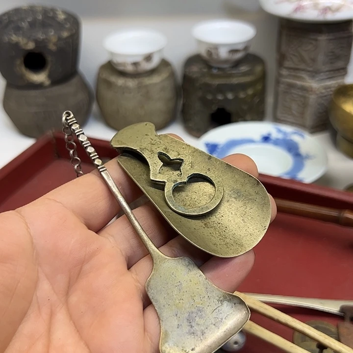 陶瓷吉*铜制2件鞋把