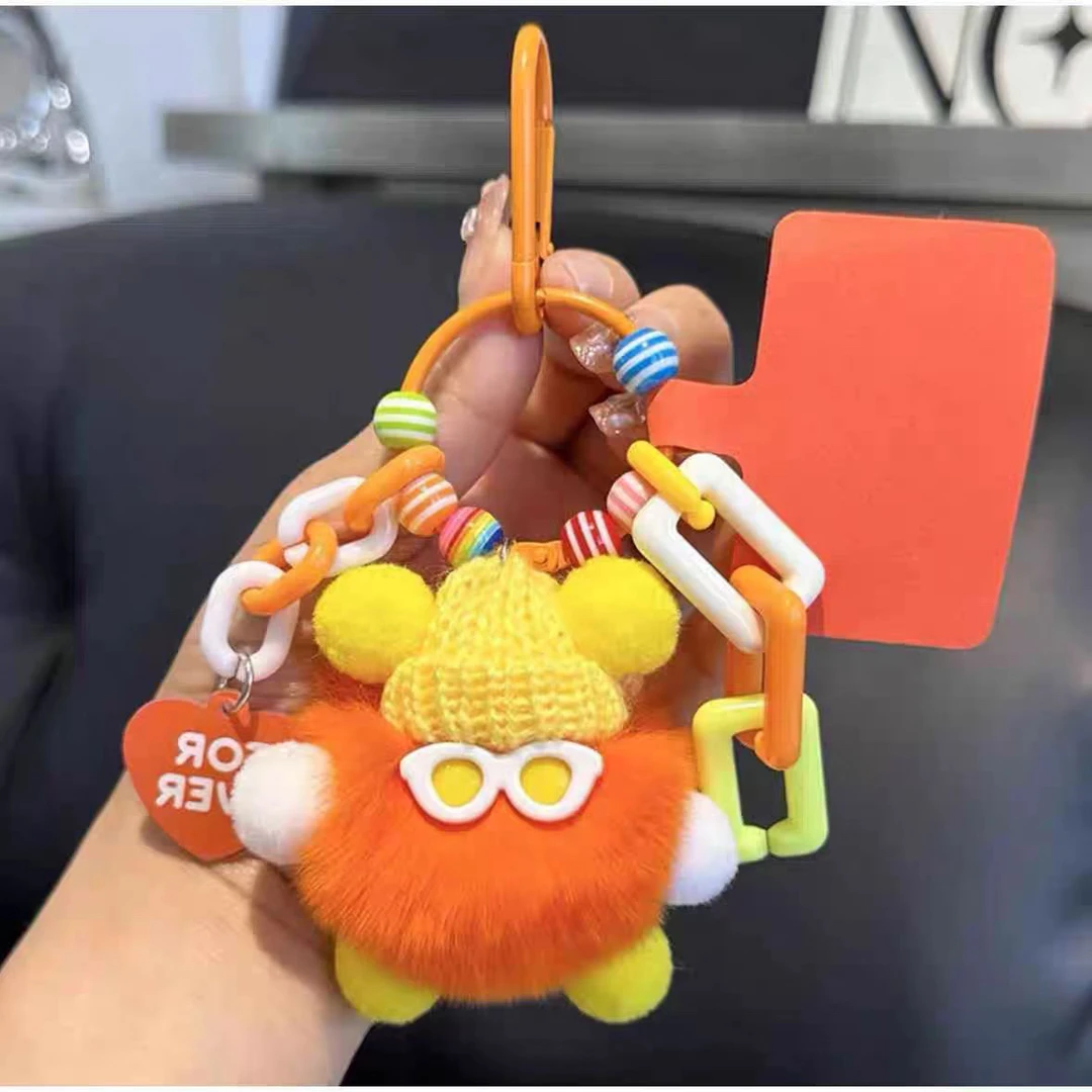 （大群獭兔毛小煤球）多巴胺怪兽玩偶挂件钥匙扣可爱毛绒公仔